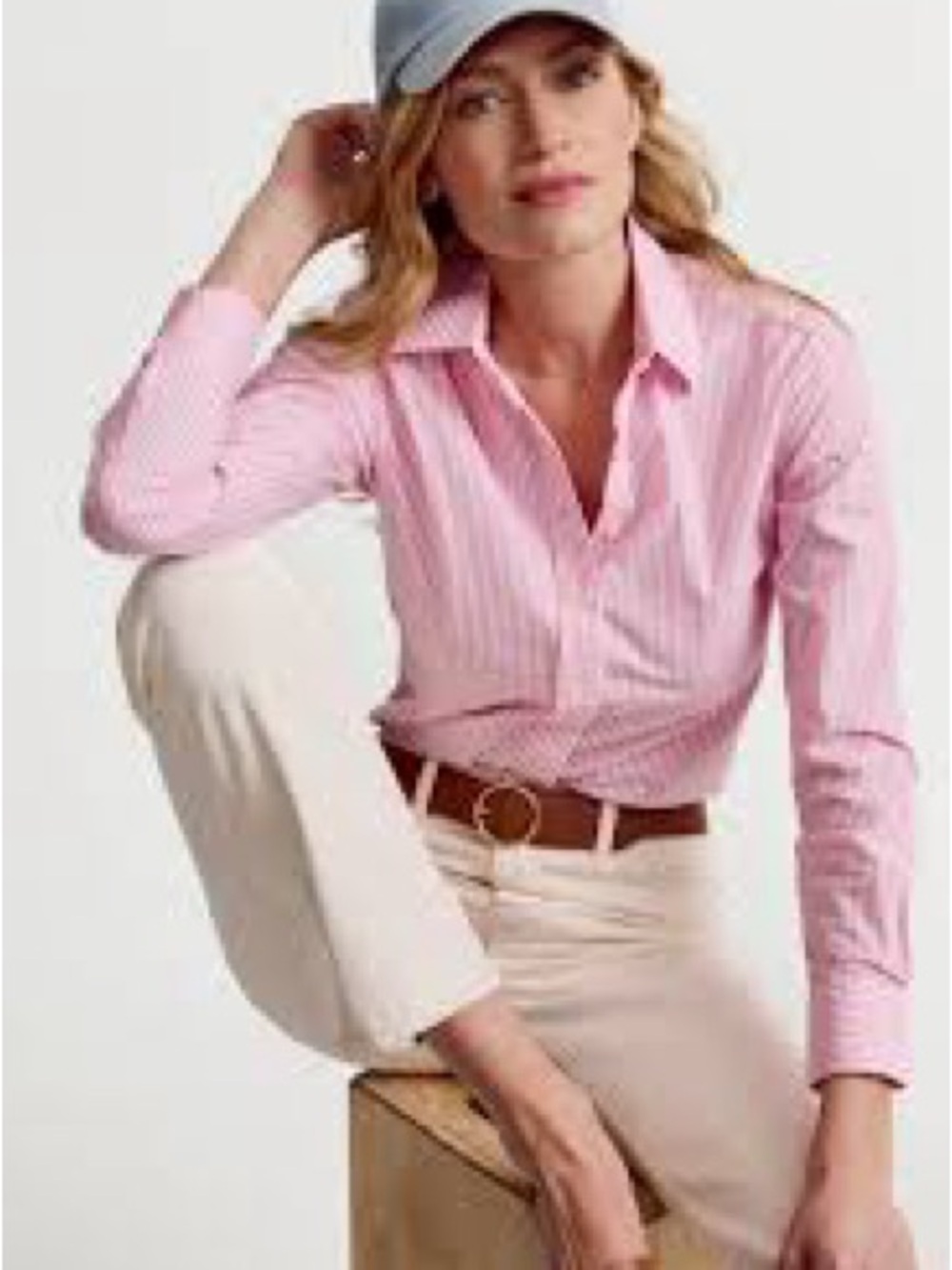 Banana Republic Pink Striped Button-Down Shirt